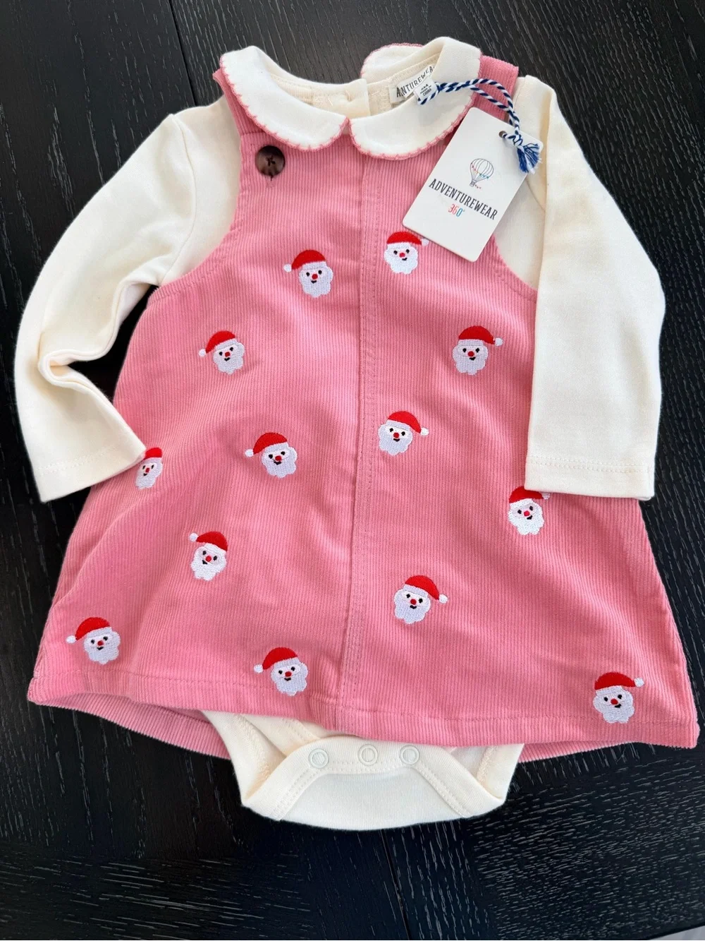 Pink Santa Corduroy Pinafore